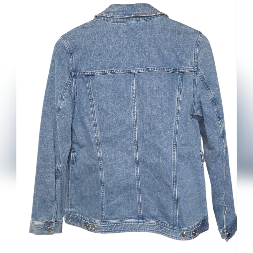 Derek Lam 10 Crosby Luca Tailored Wavy Seamed Denim Jacket MISSING BELT - Picture 4 of 8